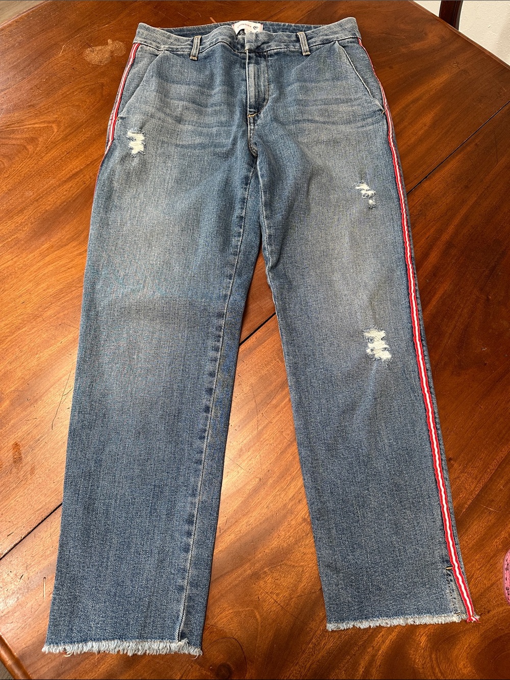 Sundry Light Blue Denim Jeans with Red Logo Stitching